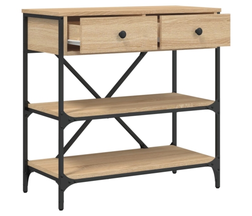 Mesa consola madera de ingeniería roble Sonoma 75x34,5x75 cm