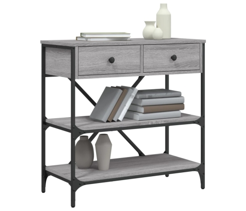 Mesa consola madera de ingeniería gris Sonoma 75x34,5x75 cm