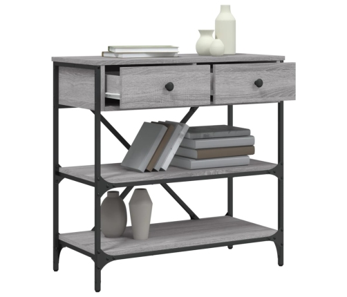 Mesa consola madera de ingeniería gris Sonoma 75x34,5x75 cm