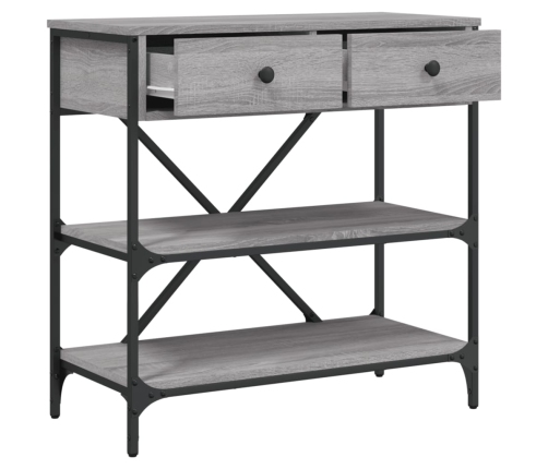 Mesa consola madera de ingeniería gris Sonoma 75x34,5x75 cm