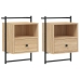 Mesitas de noche de pared 2 uds roble Sonoma 40x30x61 cm