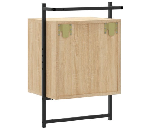 Mesitas de noche de pared 2 uds roble Sonoma 40x30x61 cm