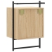 Mesitas de noche de pared 2 uds roble Sonoma 40x30x61 cm