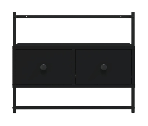 vidaXL Mueble de TV de pared madera ingeniería negro 60,5x30x51 cm