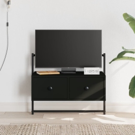 Mueble de TV de pared madera ingeniería negro 60,5x30x51 cm