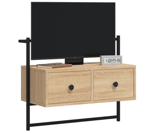 Mueble TV de pared madera ingeniería roble Sonoma 60,5x30x51 cm