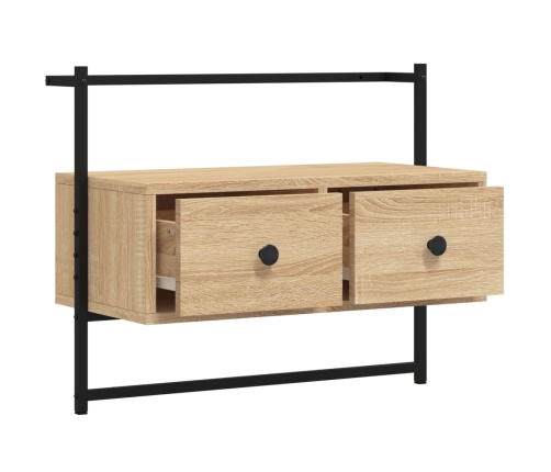 Mueble TV de pared madera ingeniería roble Sonoma 60,5x30x51 cm