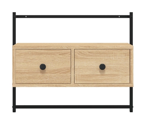 Mueble TV de pared madera ingeniería roble Sonoma 60,5x30x51 cm