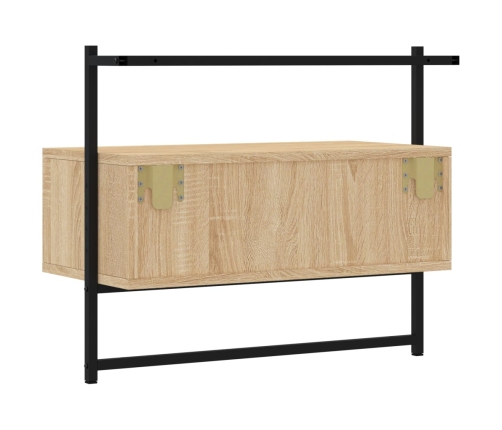 Mueble TV de pared madera ingeniería roble Sonoma 60,5x30x51 cm