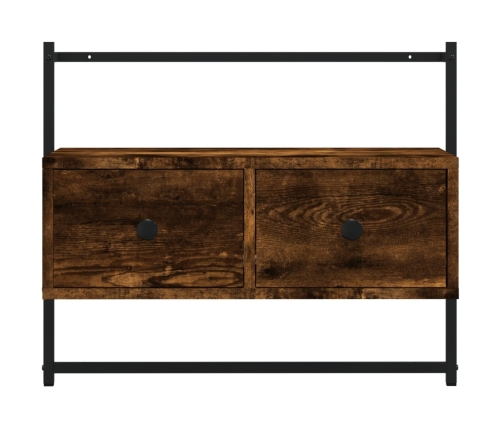 Mueble de TV de pared roble ahumado 60,5x30x51 cm