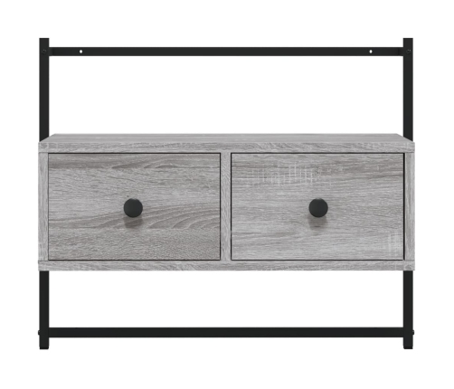 Mueble TV de pared madera ingeniería gris Sonoma 60,5x30x51 cm