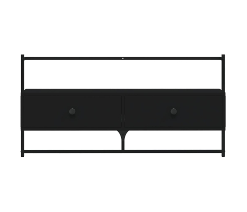 vidaXL Mueble de TV de pared madera ingeniería negro 100,5x30x51 cm