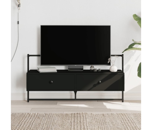 vidaXL Mueble de TV de pared madera ingeniería negro 100,5x30x51 cm