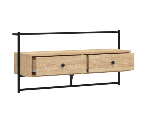 Mueble TV de pared madera ingeniería roble Sonoma 100,5x30x51cm