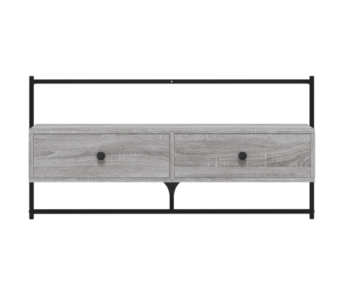 Mueble TV de pared madera ingeniería gris Sonoma 100,5x30x51 cm