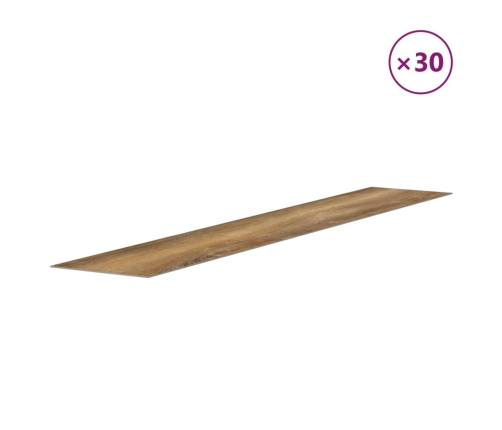 Paneles de pared con aspecto de madera PVC marrón 4,12 m²