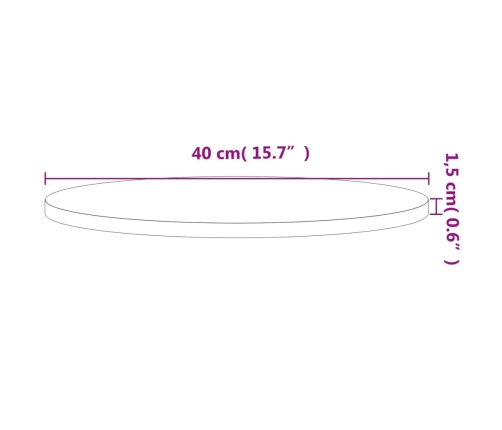 Tablero redondo de madera maciza de haya Ø40x1,5 cm