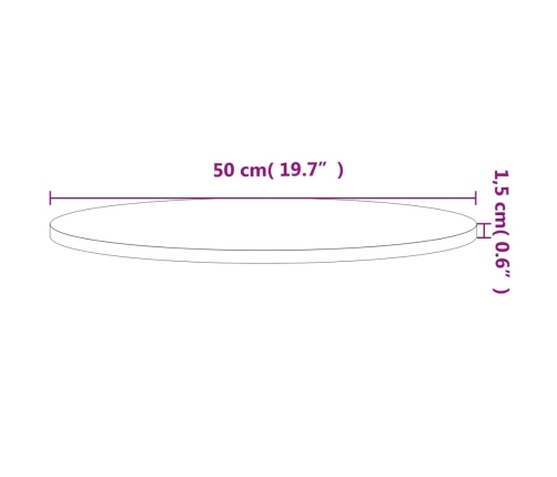Tablero redondo de madera maciza de haya Ø50x1,5 cm