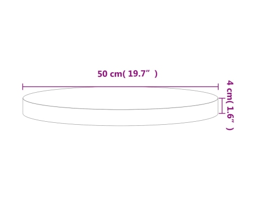 Tablero redondo de madera maciza de haya Ø50x4 cm