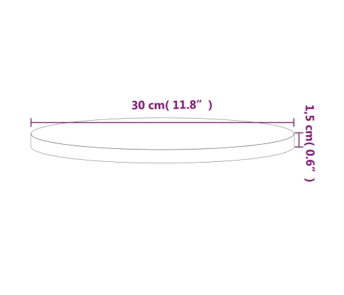 Tablero redondo de madera maciza de haya Ø30x1,5 cm