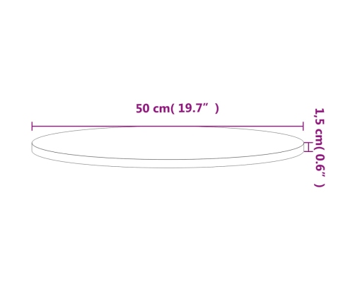 Tablero redondo de madera maciza de haya Ø50x1,5 cm