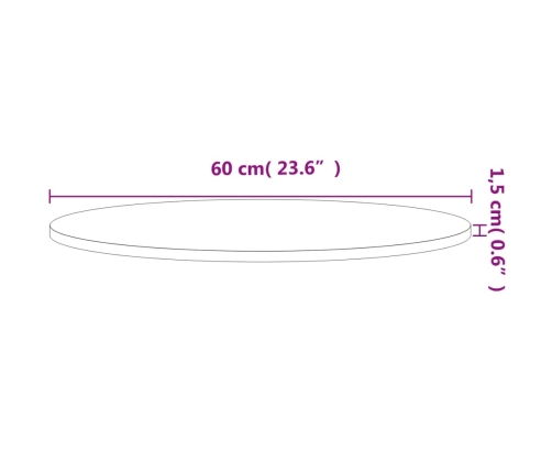Tablero redondo de madera maciza de haya Ø60x1,5 cm