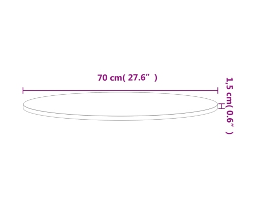 Tablero redondo de madera maciza de haya Ø70x1,5 cm