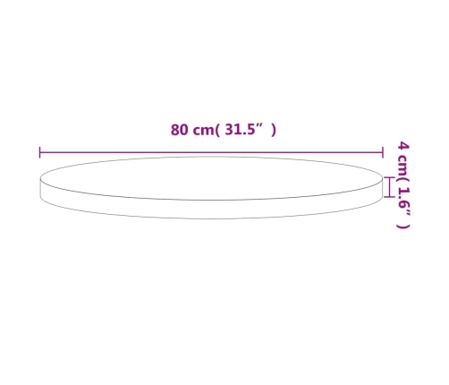 Tablero redondo de madera maciza de haya Ø80x4 cm