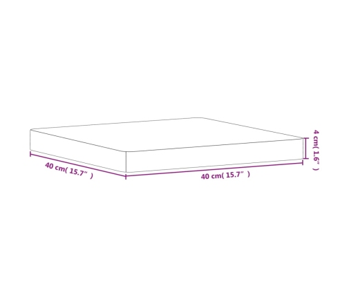 Tablero de mesa cuadrado de madera maciza de haya 40x40x4 cm