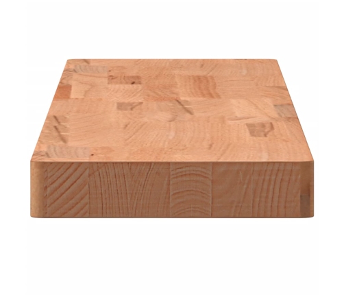 Estante de pared madera maciza de haya 100x20x4 cm