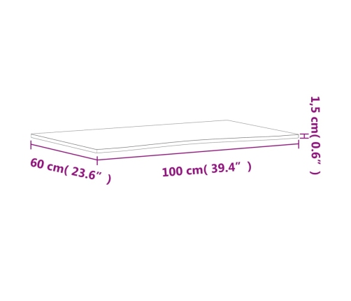 Tablero de escritorio madera maciza de haya 100x(55-60)x1,5 cm