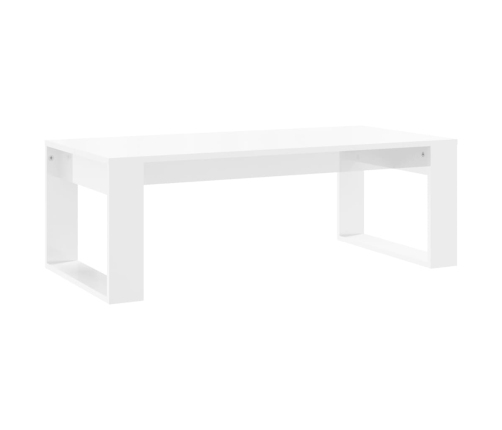 Mesa de centro madera de ingeniería blanco brillo 102x50x35 cm