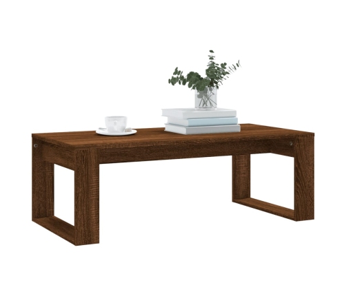 Mesa de centro madera de ingeniería roble marrón 102x50x35 cm