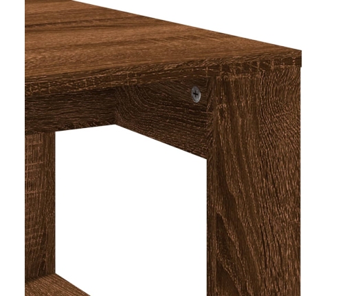 Mesa de centro madera de ingeniería roble marrón 102x50x35 cm