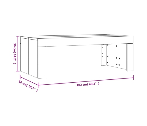 Mesa de centro madera de ingeniería blanco 102x50x36 cm