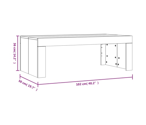 Mesa de centro madera de ingeniería negro 102x50x36 cm