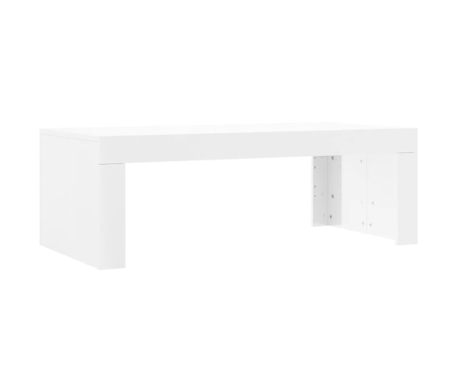 vidaXL Mesa de centro madera de ingeniería blanco brillo 102x50x36 cm