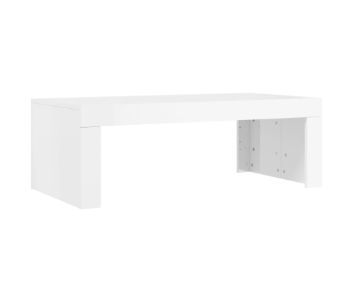 vidaXL Mesa de centro madera de ingeniería blanco brillo 102x50x36 cm