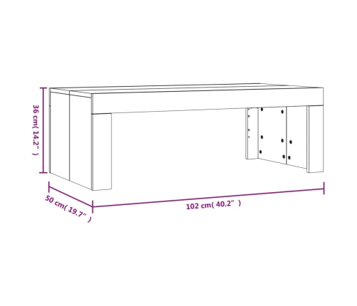 Mesa de centro madera de ingeniería roble Sonoma 102x50x36 cm