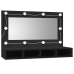 Mueble con espejo y LED negro 90x31,5x62 cm