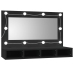 Mueble con espejo y LED negro 90x31,5x62 cm