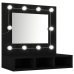 Mueble con espejo y LED negro 60x31,5x62 cm