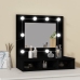 Mueble con espejo y LED negro 60x31,5x62 cm