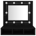 Mueble con espejo y LED negro 60x31,5x62 cm