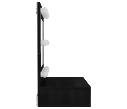 Mueble con espejo y LED negro 60x31,5x62 cm