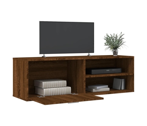 Mueble de TV madera de ingeniería marrón roble 120x34x37 cm