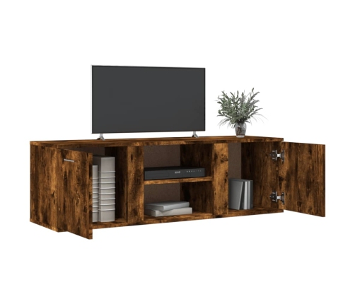 Mueble de TV madera de ingeniería roble ahumado 120x34x37 cm