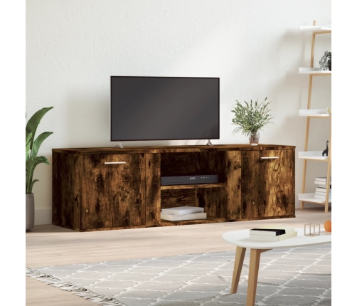 Mueble de TV madera de ingeniería roble ahumado 120x34x37 cm