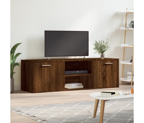 Mueble de TV madera de ingeniería marrón roble 120x34x37 cm