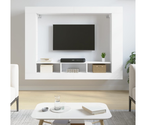 Mueble para TV madera de ingeniería blanco 152x22x113 cm